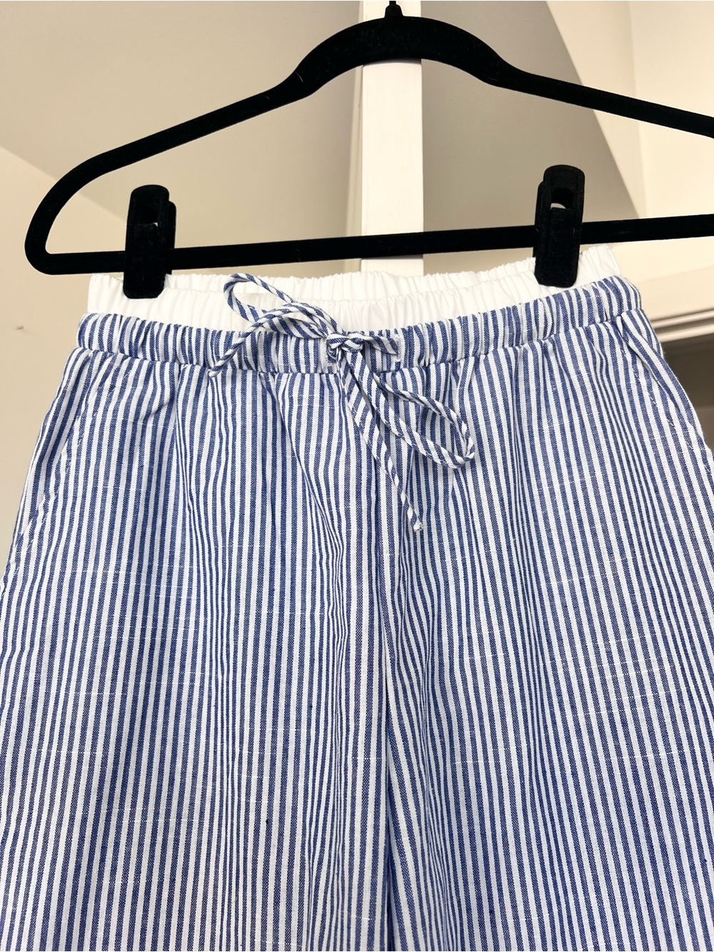 Shein Striped Double Waisted Drawstring Pant Blue & White Stripes Size XS - Picture 3 of 7